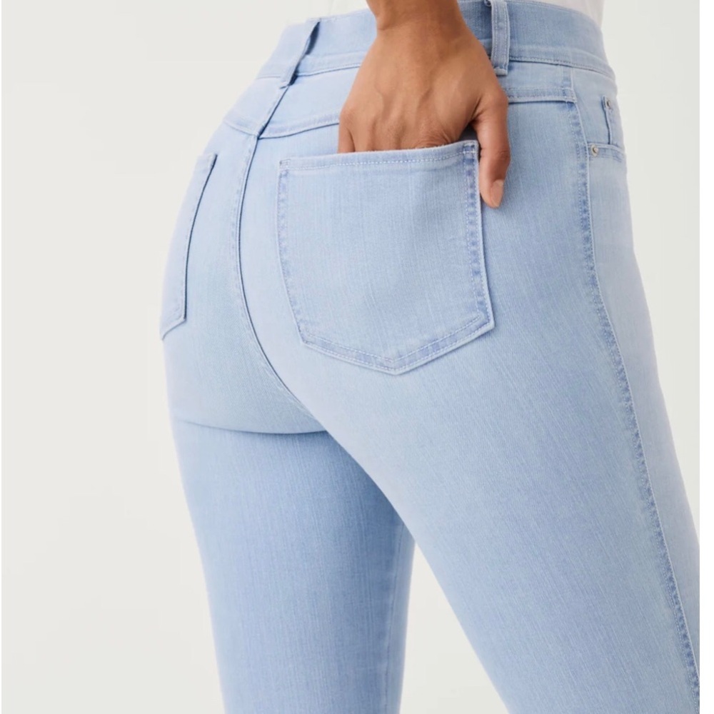 HP-PANK FLARE RETRO-INSPIRED JEAN WASH/STRETCH HIGH RISE TUMMY SHAPING DENIM/SZM - Picture 12 of 15